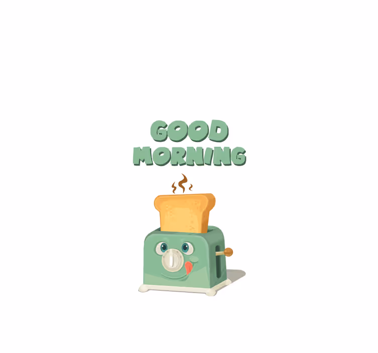 Good morning with toaster blind kitchen - TenStickers