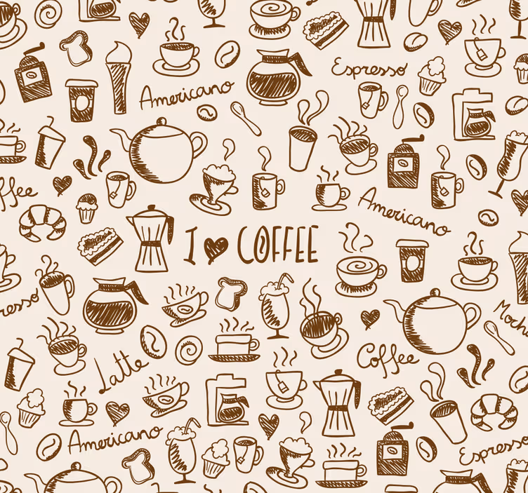 Coffee pattern blind kitchen - TenStickers