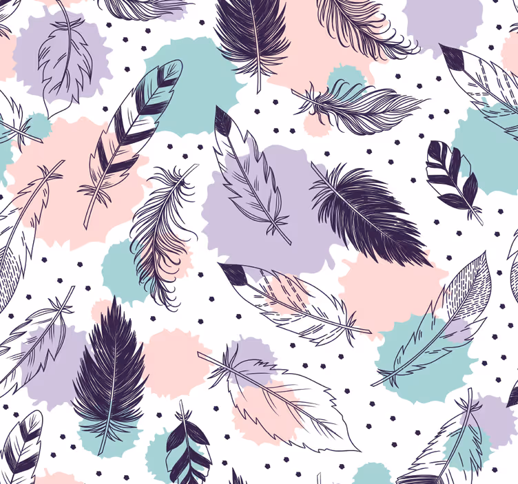 Boho feathers pattern bathroom blind - TenStickers