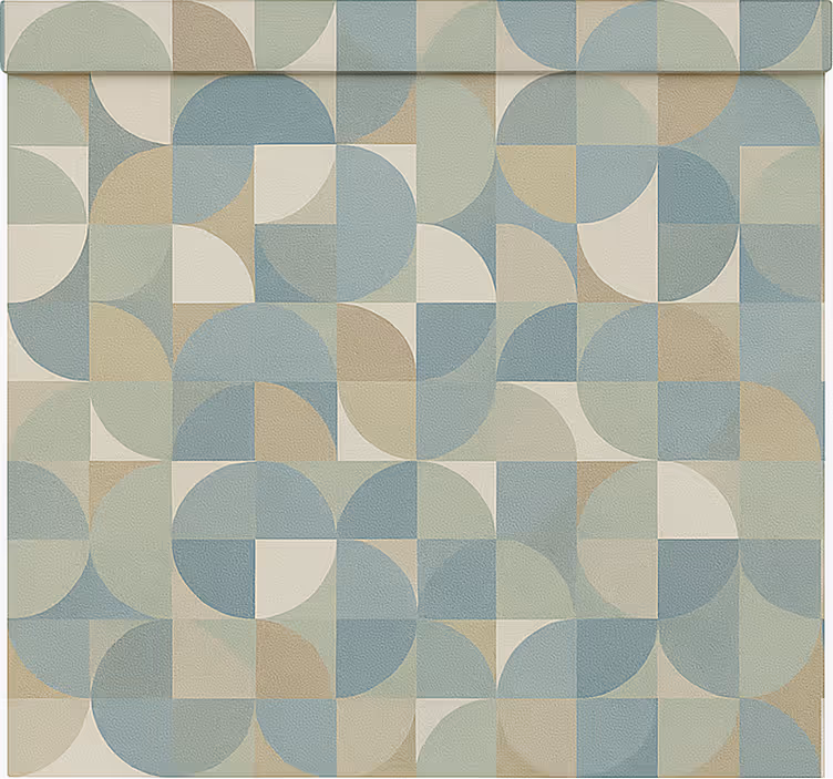 Green abstract forms modern blind - TenStickers