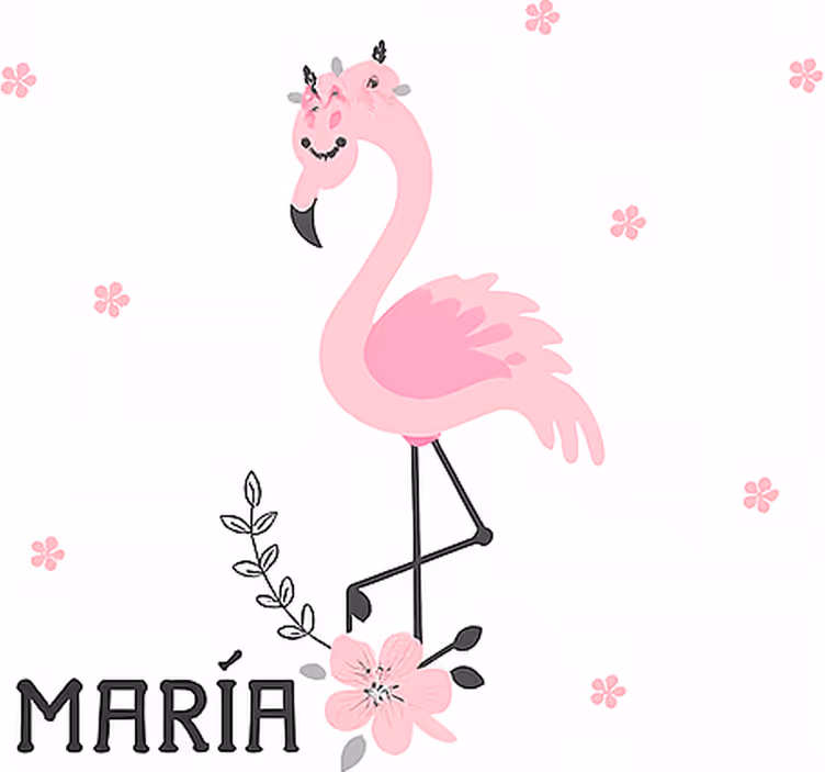 Pink flamenco with name blind children - TenStickers