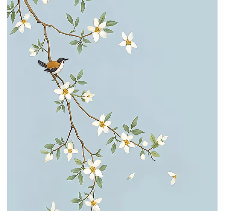 Blossoming branch birds master bedroom shades - TenStickers