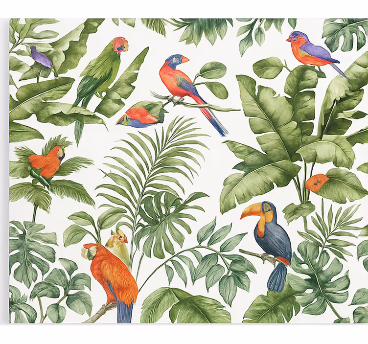 Tropical bird print living room blind - TenStickers