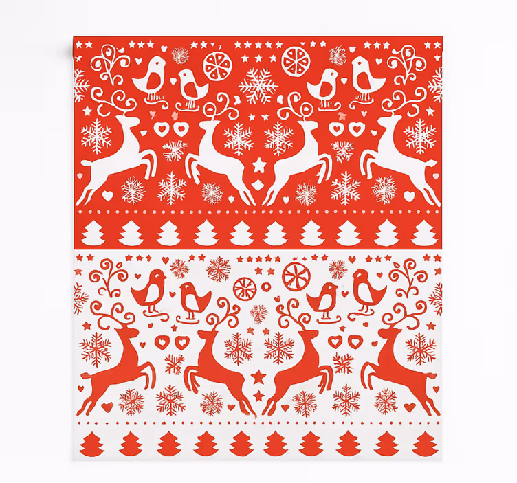 Nordic Reindeer Pattern living room blind - TenStickers