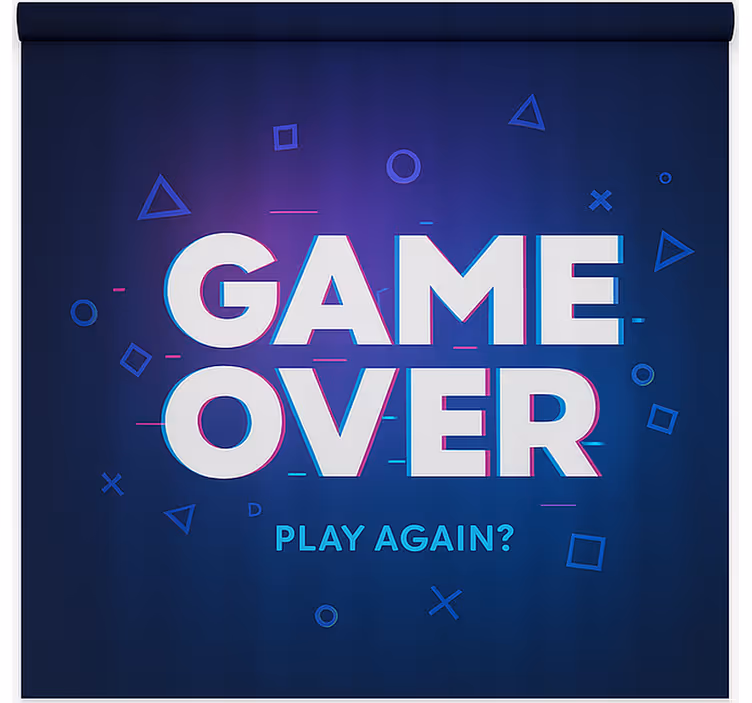 Game over play again blind geek - TenStickers