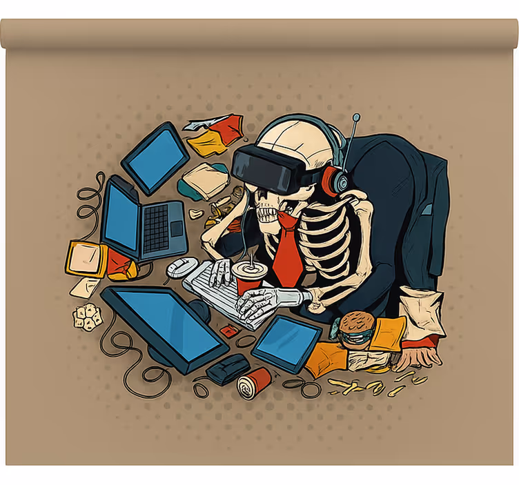 Skeleton retro gamer blind geek - TenStickers