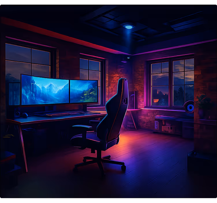 Futuristic neon game setup blind geek - TenStickers
