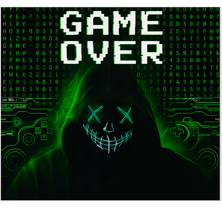 Masked hacked "game over" blind geek - TenStickers