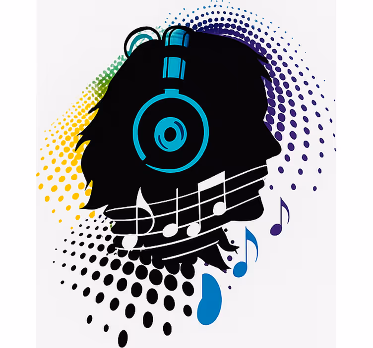 Blind teens music headphones - TenStickers