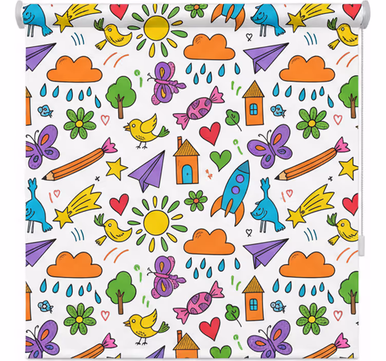 Scandinavian blind playful doodle design - TenStickers