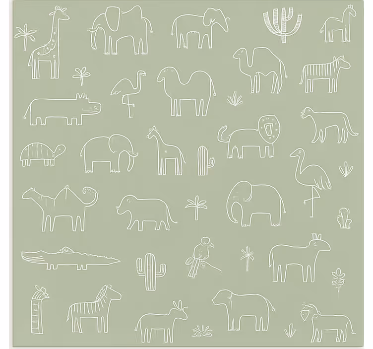 Scandinavian blind jungle animals outline - TenStickers