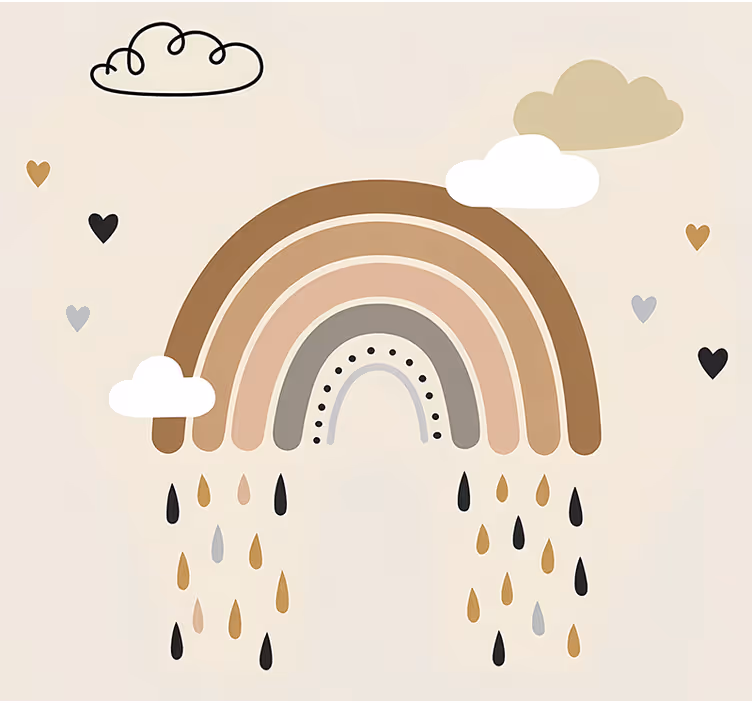 Scandinavian blind in nude tone rainbow design - TenStickers