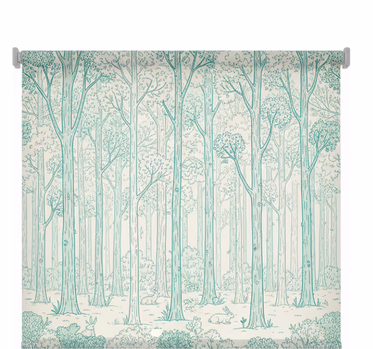 Tree blind mint woodland illustration - TenStickers