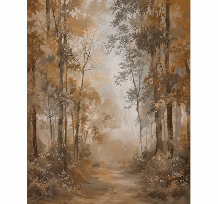 Tree blind in amber autumn grove - TenStickers