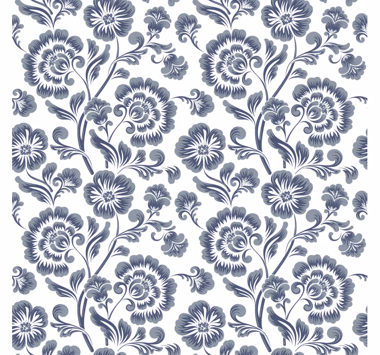 Bathroom blind with blue flowers on a white background - TenStickers
