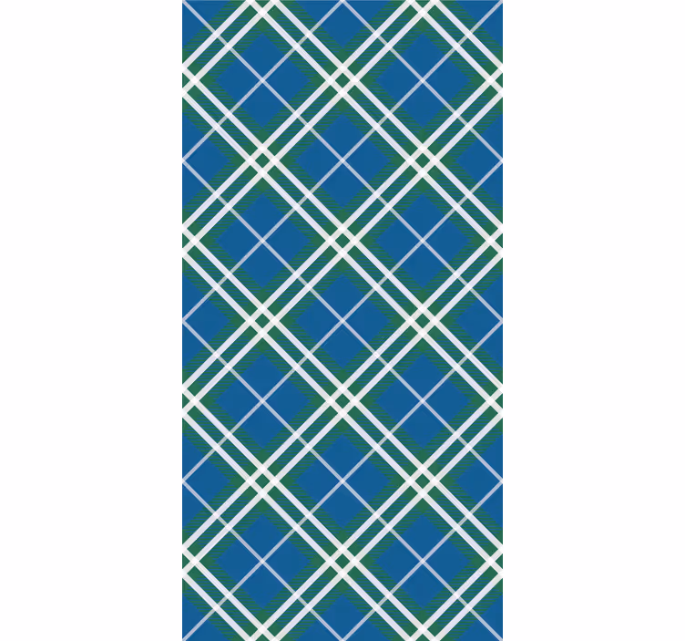 Home office blind in blue and green tartan - TenStickers