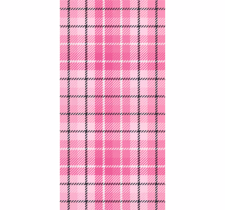 Home office blind in pink and black tartan - TenStickers