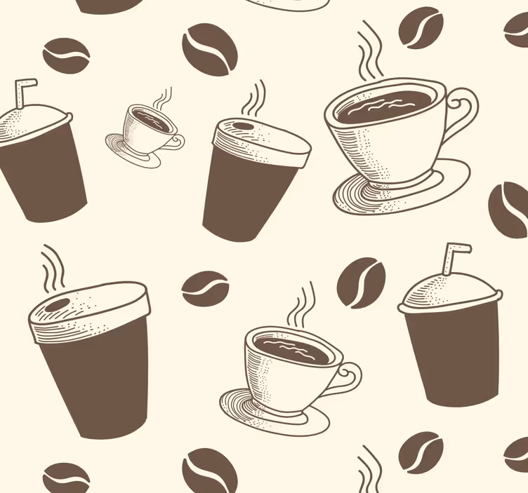 Blind kitchen coffee cup designs - TenStickers