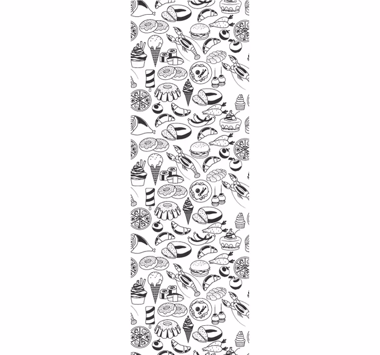 Blind kitchen monochrome food design - TenStickers