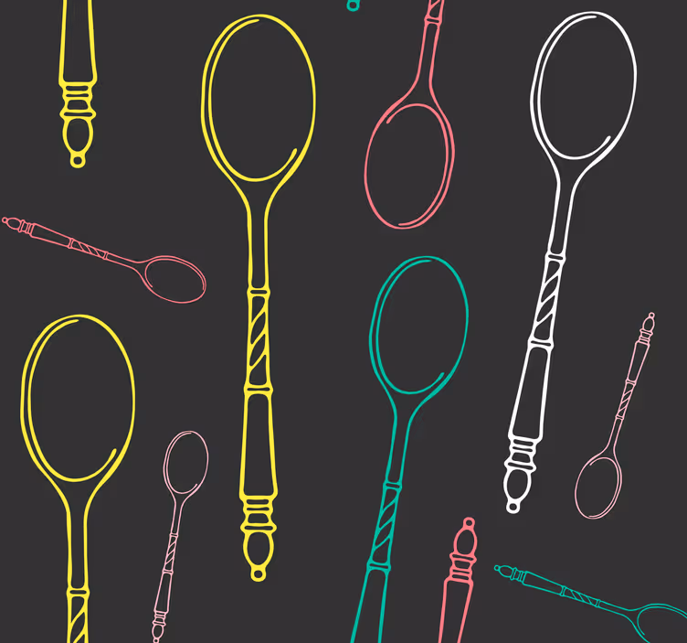 Blind kitchen neon utensils design - TenStickers