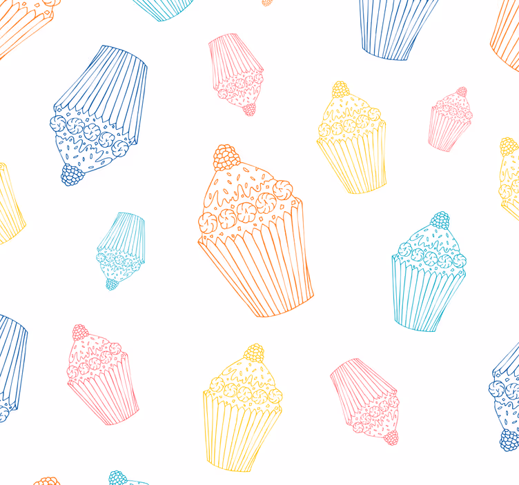 Blind kitchen cupcake drawings - TenStickers