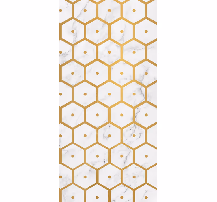 Blind kitchen hexagonal gold marble design - TenStickers