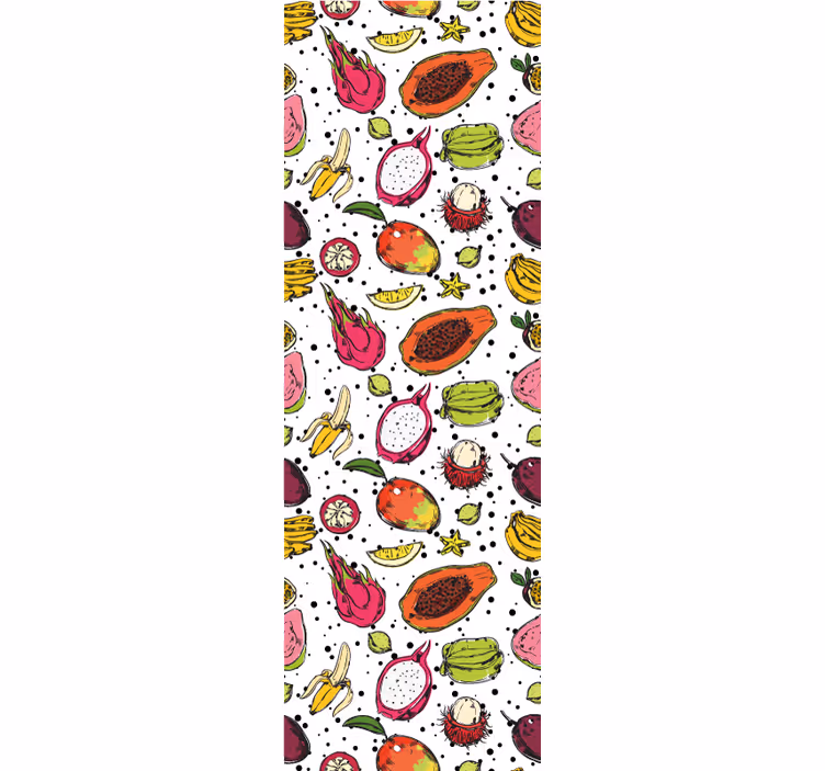 Blind kitchen colorful exotic fruit sketch - TenStickers