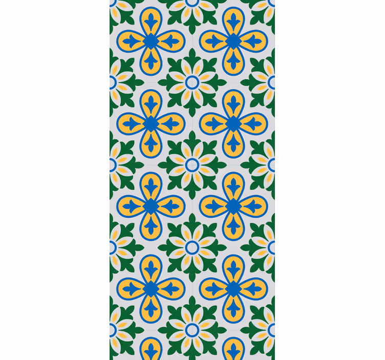Blind kitchen yellow and blue portuguese tile - TenStickers
