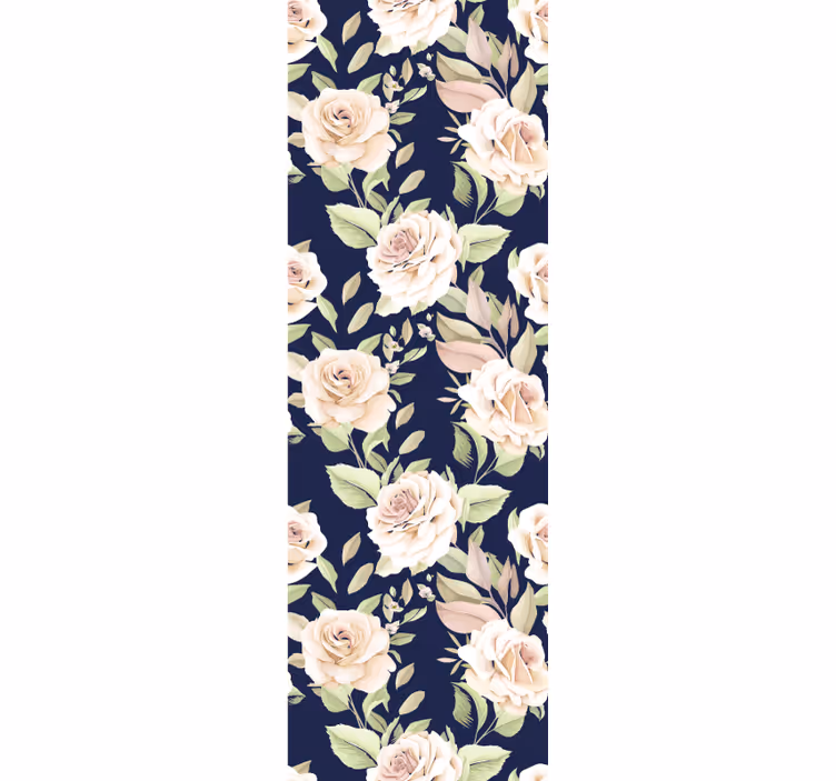 Blind kitchen vintage rose pattern on blue background - TenStickers