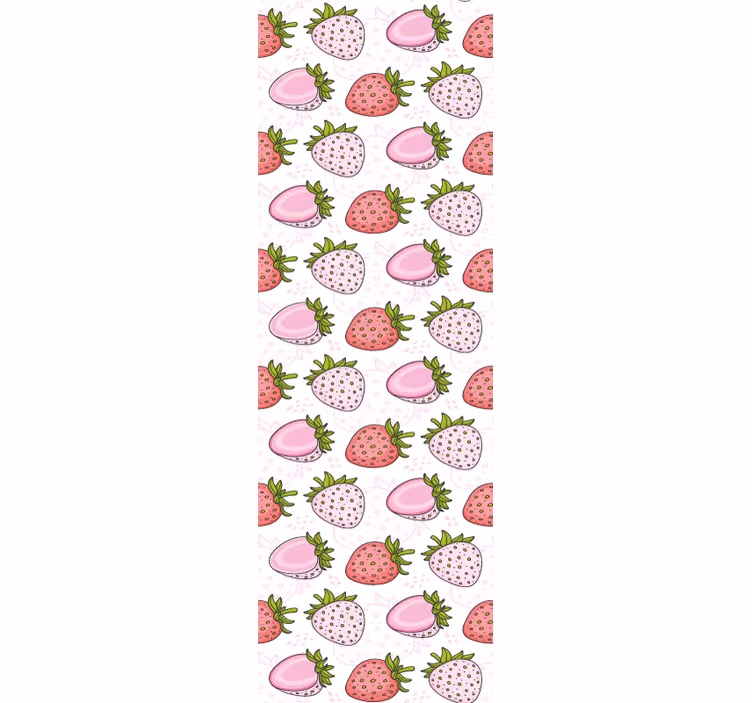 Blind kitchen seamless pink and red strawberries - TenStickers