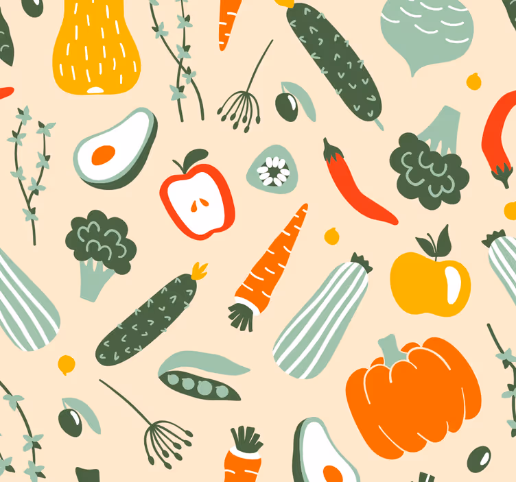 Blind kitchen vibrant variety of foods - TenStickers
