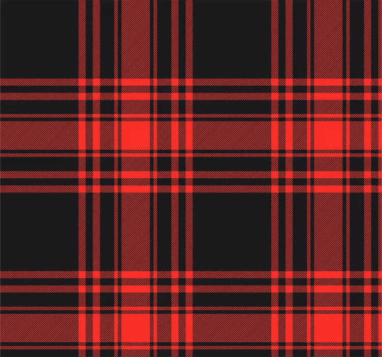 Blind kitchen menzies tartan black red check pattern - TenStickers