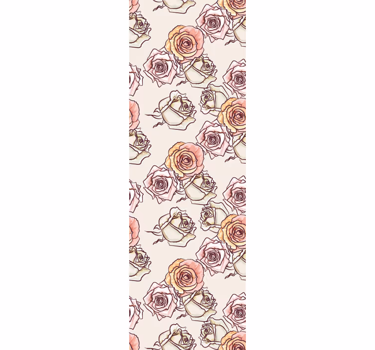 Roses pattern english style dining room blind - TenStickers