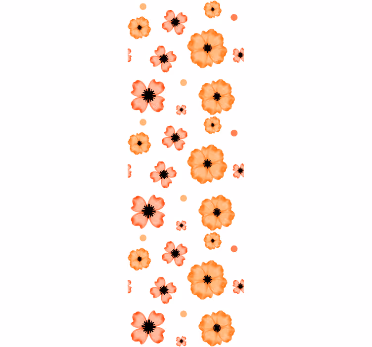 Dining room blind in orange and pink watercolor pattern - TenStickers