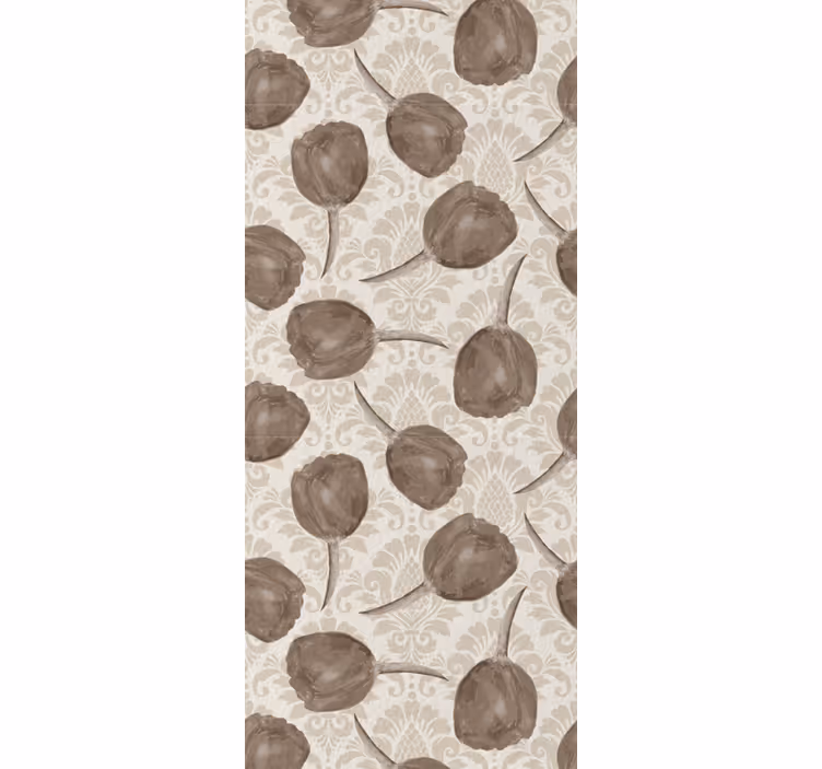 Dining room blind in gray tulips and acanthus scrolls - TenStickers