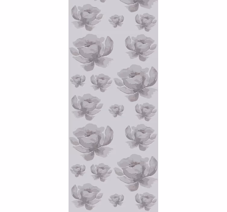 Dining room blind in gray 80's floral pattern - TenStickers