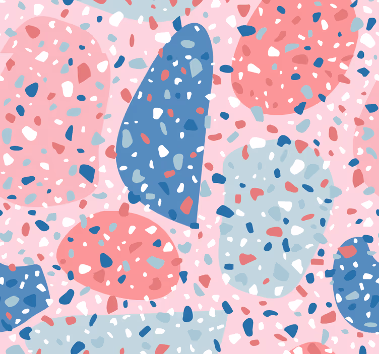 Dining room blind in pink terrazzo design - TenStickers