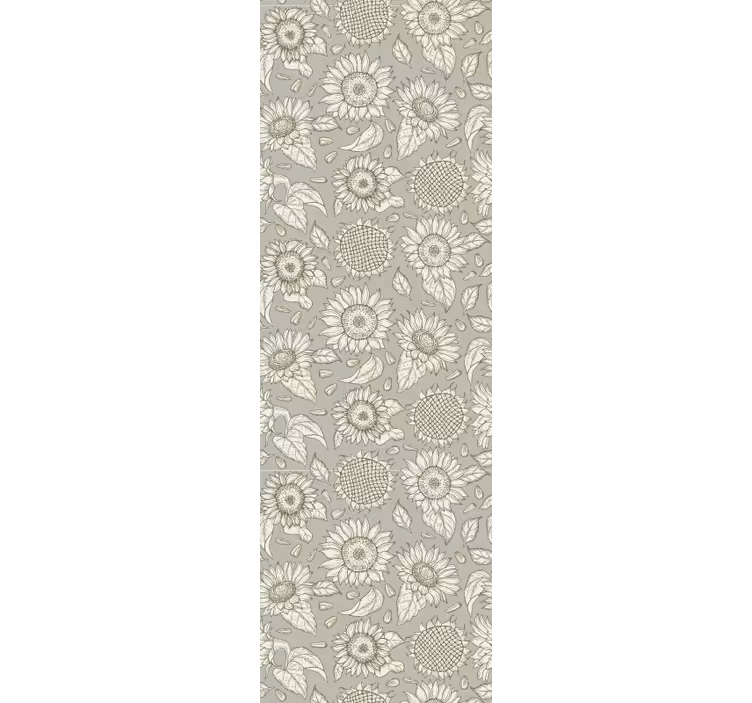 Dining room blind with gray sunflowers design - TenStickers