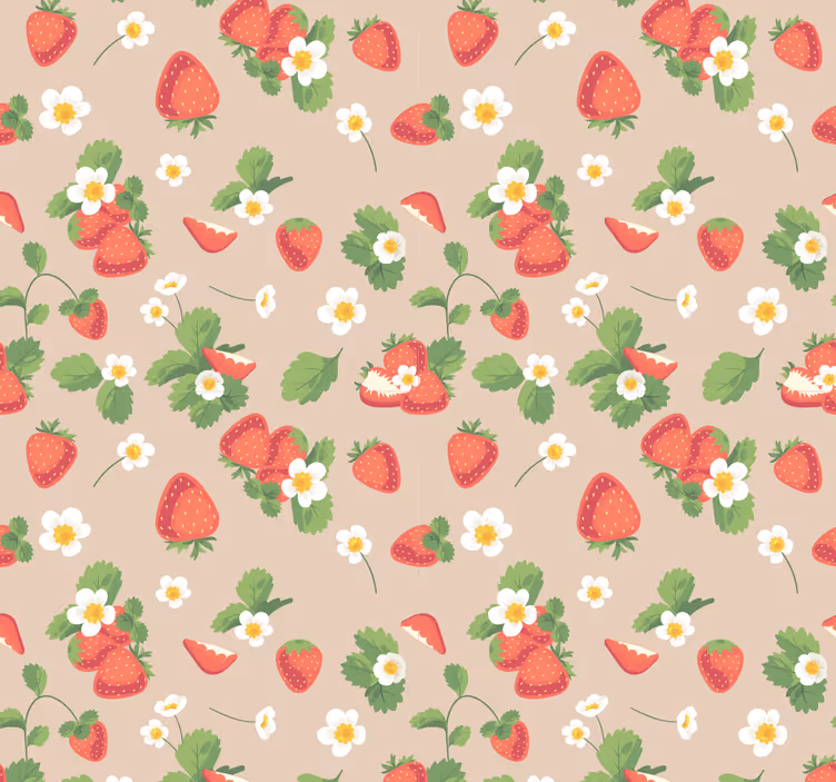 Dining room blind with strawberries and flowers - TenStickers