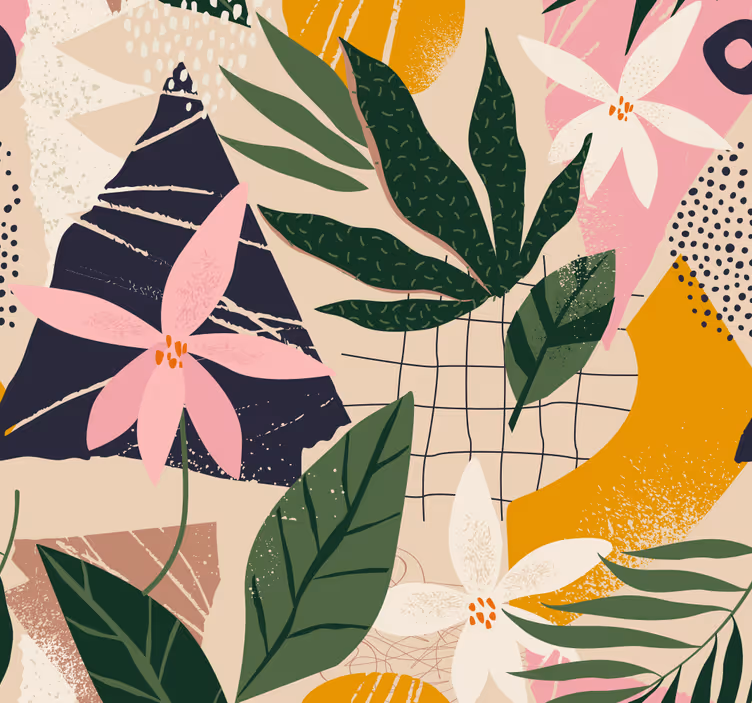 Dining room blind bringing nature indoors - TenStickers