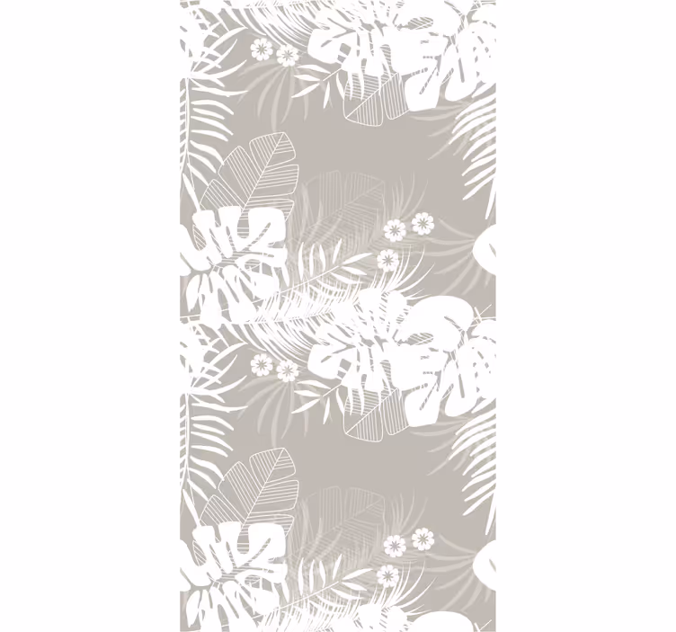 Dining room blind with gray tropical leaves - TenStickers