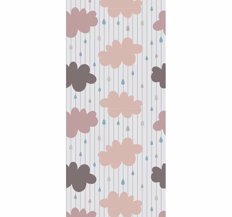 Blind children pink rainy clouds - TenStickers