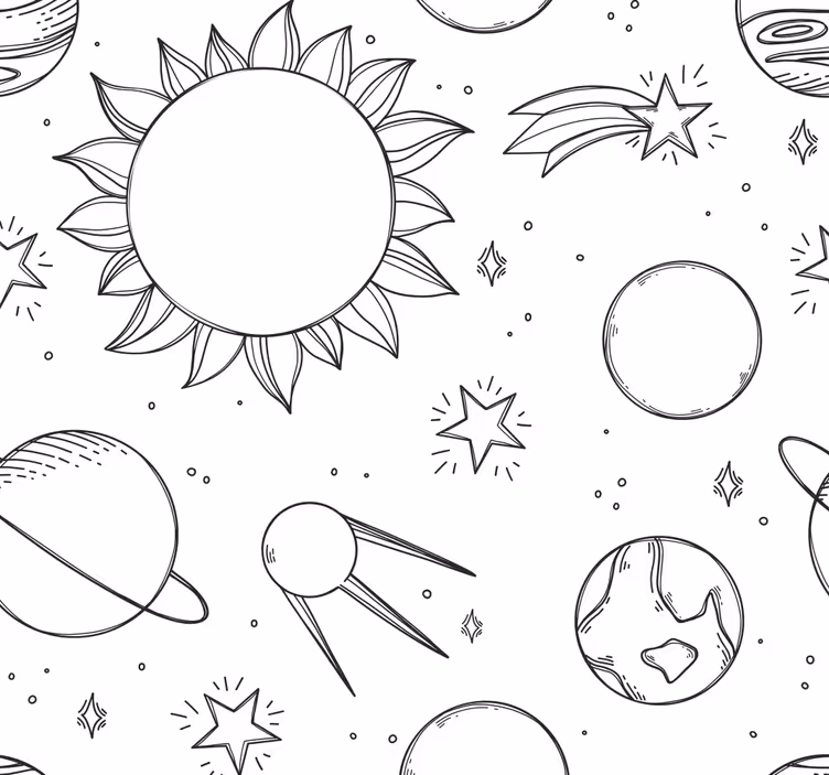 Blind children space doodle - TenStickers