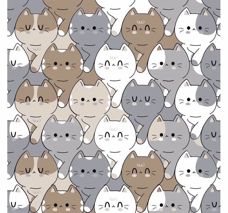 Blind children cats illustration - TenStickers