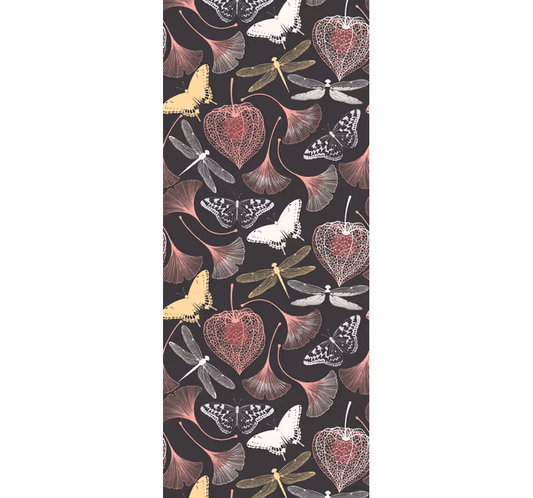 Blind children pink leaves black butterfly pattern - TenStickers