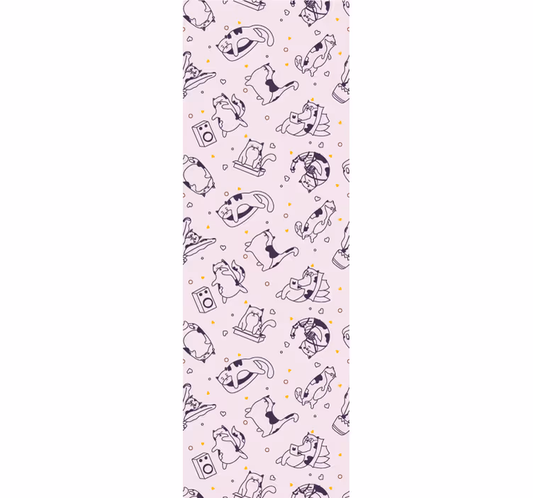 Blind children cat music band pattern - TenStickers