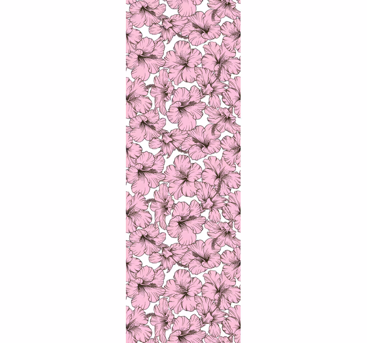 Blind children pink hibiscus flower pattern - TenStickers