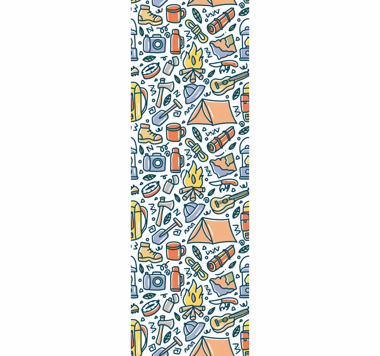 Blind children hand-drawn mountains and camping gear - TenStickers