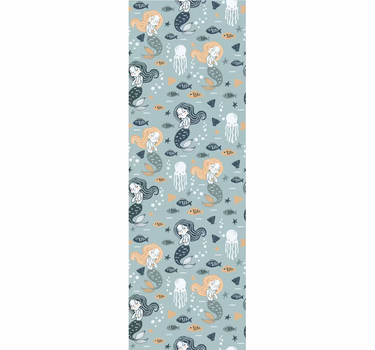Blind children blue magic mermaid pattern - TenStickers