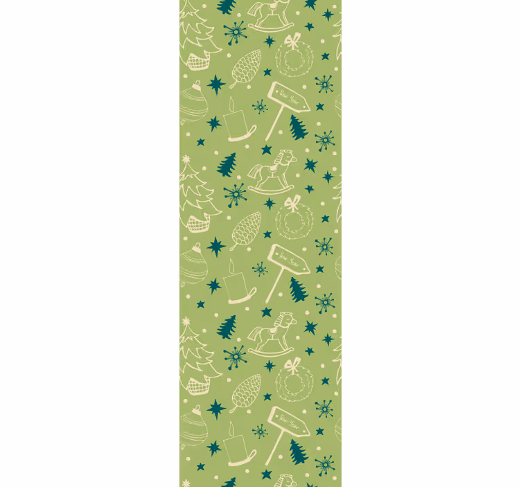 Blind children christmas elements green background - TenStickers